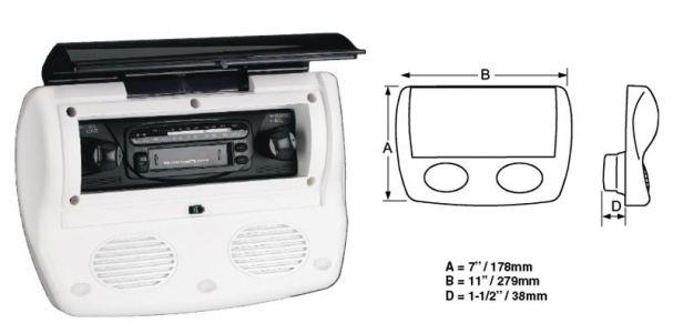 Stereon roiskesuoja 3 tuuman kaiuttimilla