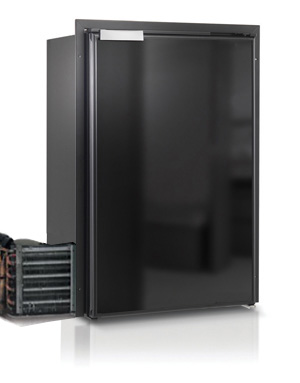Jääkaappi 42L upotuskehyksellä 12/24V ulkoinen kompressori, musta ovi