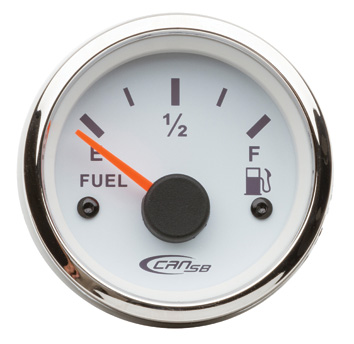 Polttoainemittari 12V, valkoinen/kromi 10-180 ohm