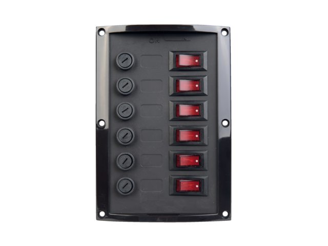 Katkaisinpaneeli 6, sulakkeilla