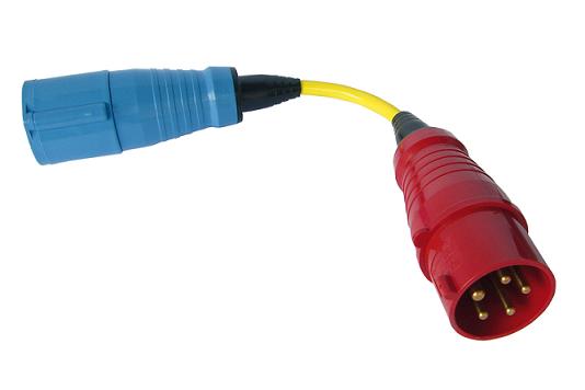 Maasähköadapteri 32A CEE 3-vaihe => 1-vaihe 