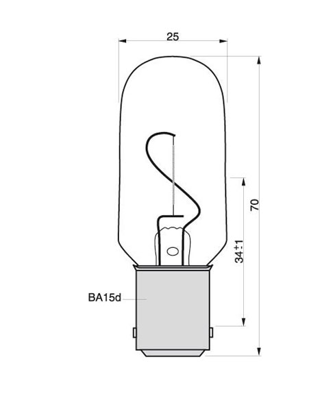 Polttimo Ba15d, 12V - 18cd 