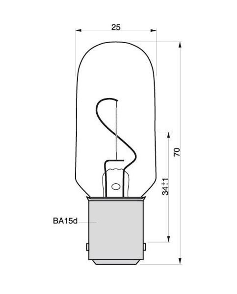 Polttimo Ba15d, 24V - 18cd 