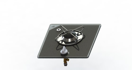 Keittotaso 325x290, lasipinta, 1-liekki 