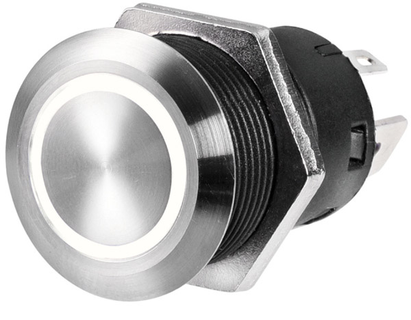 Painonappikatkaisija RST, ON-OFF 12 V valkoinen valo