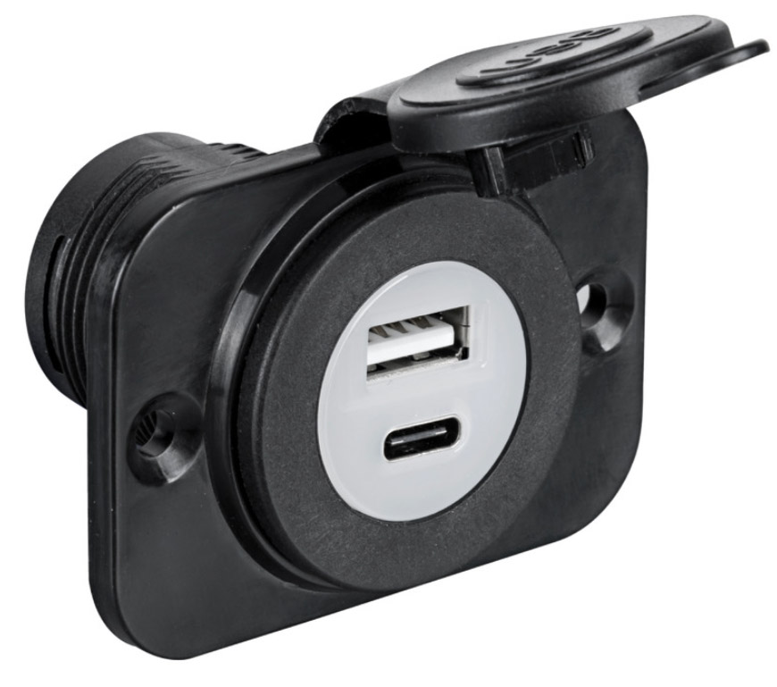 Latausportti USB + USB-C 