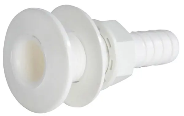 "Seacock white plastic w/hose adaptor 2""" 