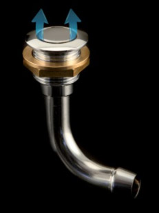 Huohotinläpivienti 16 mm, kromattu 