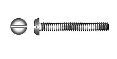 Kupukantaruuvi konekierre DIN84 + mutteri, AISI316