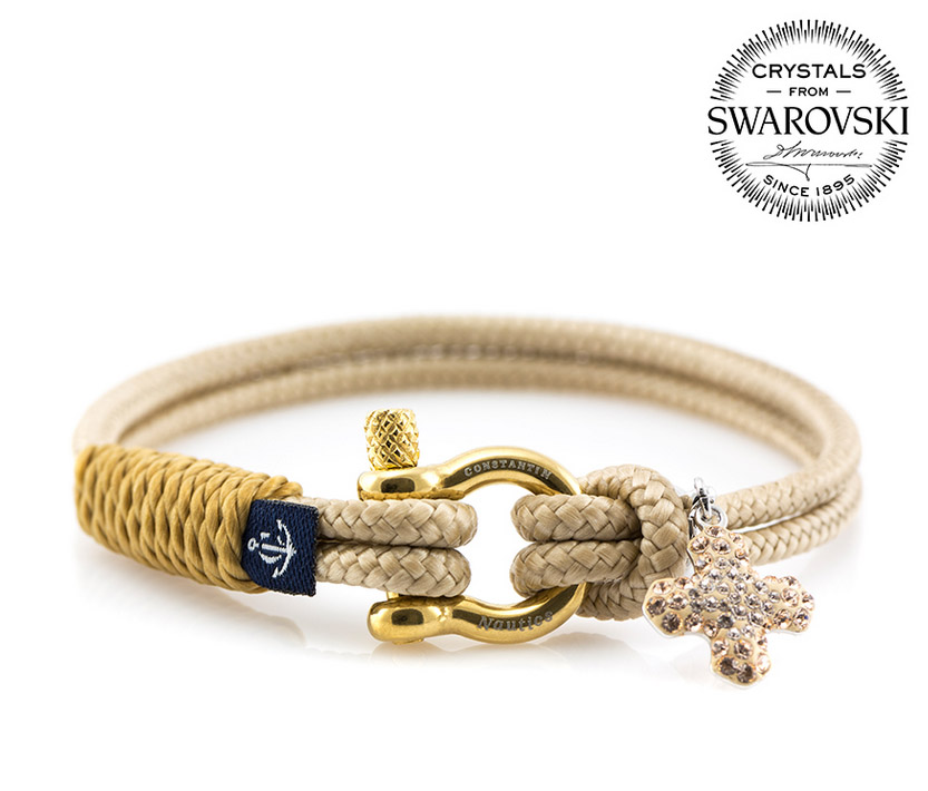 Rannekoru, beige, 17 cm Swarowski