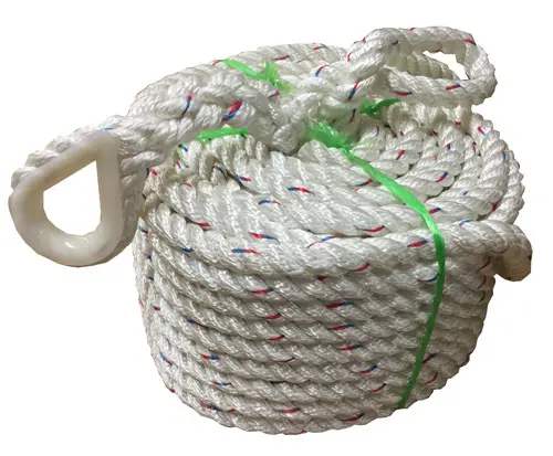 Ankkuriköysi valkoinen koussilla, 3-lyöty