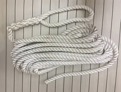 Kiinnitysköysi 16mm x 6m silmukalla, 3-lyöty, valkoinen