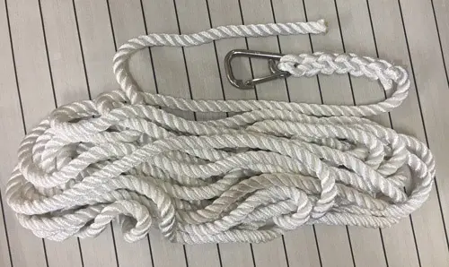 Kiinnitysköysi 18mm x 4 m valkoinen, RST-haka, 3-lyöty