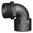 Kulma 90 astetta, 2", must, uros-/naaraskierre