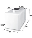 Vesitankki 190 L 450 x 900 x 500